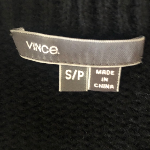 VINCE Black Ribbed Draped Cardigan - Size Small - Picture 6 of 8